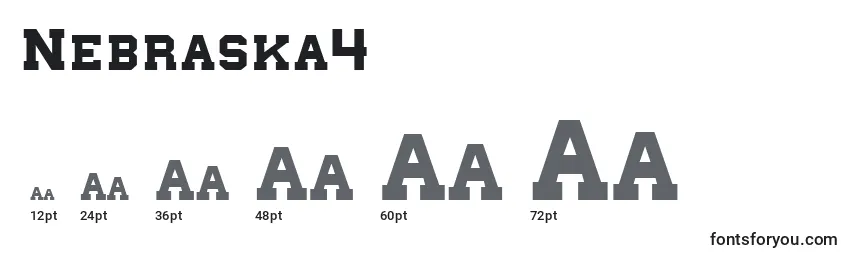 sizes of nebraska4 font, nebraska4 sizes