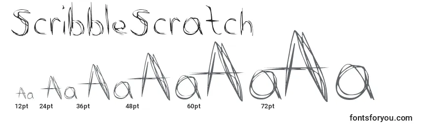 sizes of scribblescratch font, scribblescratch sizes