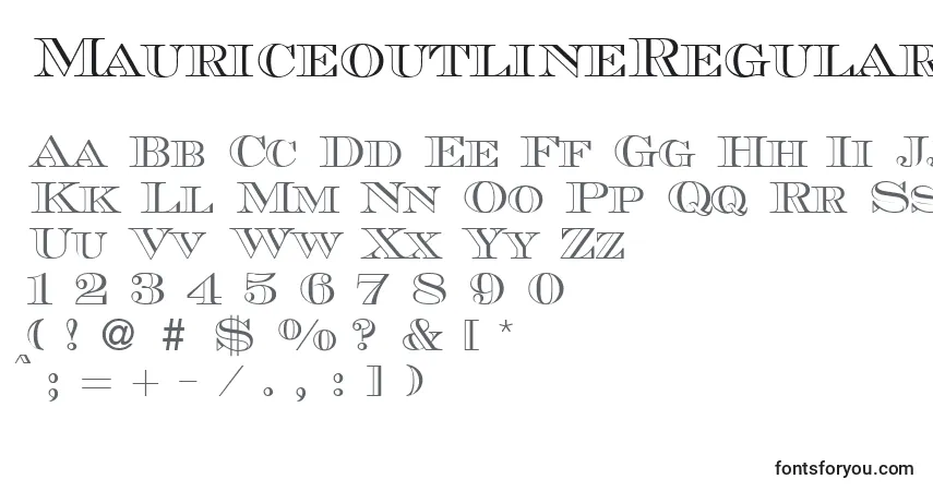 characters of mauriceoutlineregulardb font, letter of mauriceoutlineregulardb font, alphabet of  mauriceoutlineregulardb font