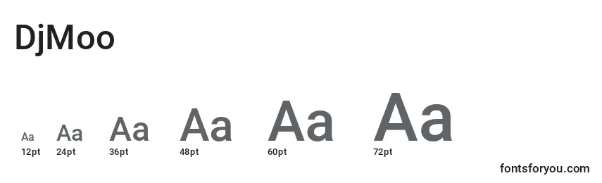 sizes of djmoo font, djmoo sizes