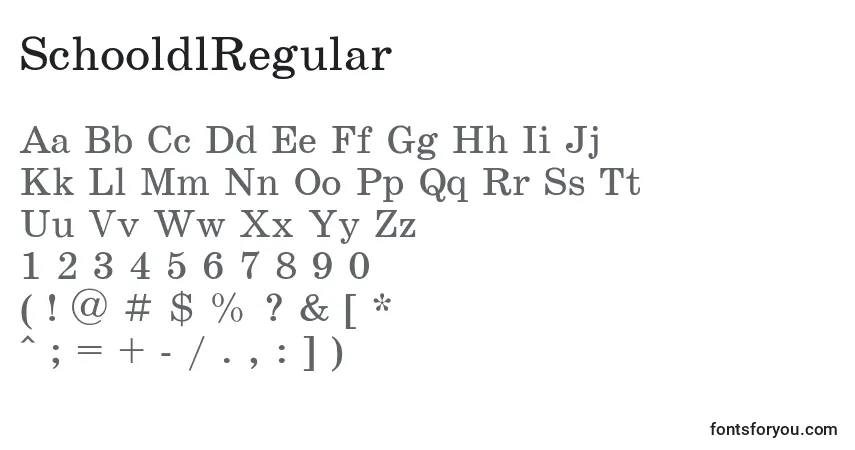 characters of schooldlregular font, letter of schooldlregular font, alphabet of  schooldlregular font