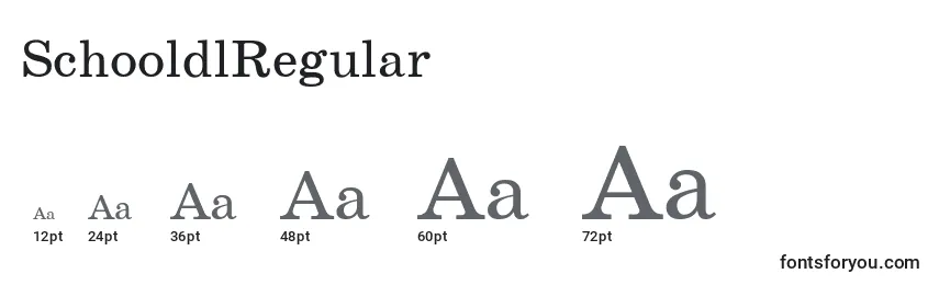 sizes of schooldlregular font, schooldlregular sizes