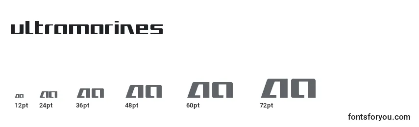 sizes of ultramarines font, ultramarines sizes