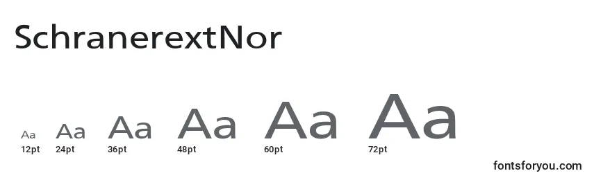 sizes of schranerextnor font, schranerextnor sizes