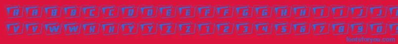 Weitere Informationen zur Eyesonlyoutrotate-Schriftart Eyesonlyoutrotate-Schriftart – Blaue Schriften auf rotem Hintergrund
