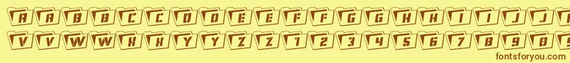 More about Eyesonlyoutrotate Font Eyesonlyoutrotate Font – Brown Fonts on Yellow Background