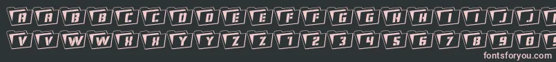 Eyesonlyoutrotate Font – Pink Fonts on Black Background