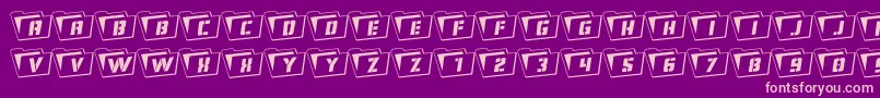 Eyesonlyoutrotate Font – Pink Fonts on Purple Background