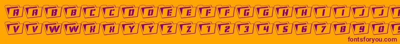 Eyesonlyoutrotate-Schriftart – Violette Schriften auf orangefarbenem Hintergrund