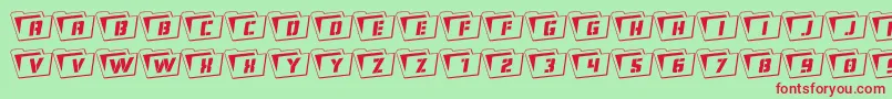 Eyesonlyoutrotate Font – Red Fonts on Green Background