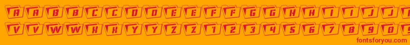 En savoir plus sur la police Eyesonlyoutrotate Police Eyesonlyoutrotate – polices rouges sur fond orange