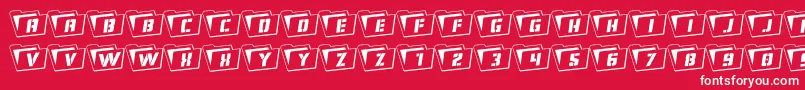 フォントEyesonlyoutrotate – 赤い背景に白い文字