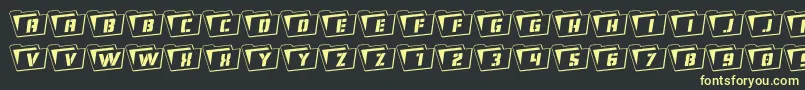 Eyesonlyoutrotate Font – Yellow Fonts on Black Background