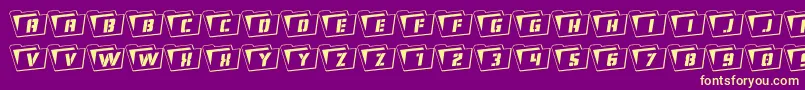 Eyesonlyoutrotate Font – Yellow Fonts on Purple Background