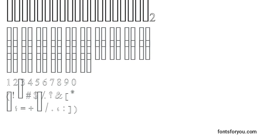 Шрифт DiwaniSimpleOutline2 – алфавит, цифры, специальные символы