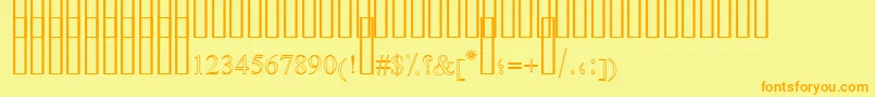 DiwaniSimpleOutline2 Font – Orange Fonts on Yellow Background