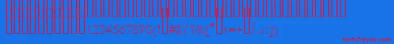 DiwaniSimpleOutline2-Schriftart – Rote Schriften auf blauem Hintergrund