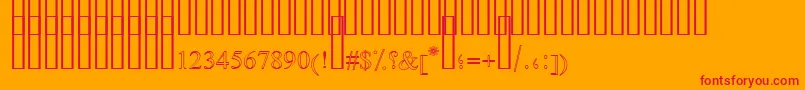 Fonte DiwaniSimpleOutline2 – fontes vermelhas em um fundo laranja