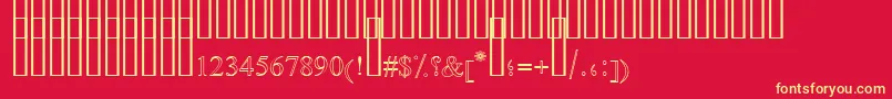 DiwaniSimpleOutline2 Font – Yellow Fonts on Red Background