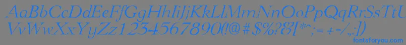 LingwoodantiqueLightItalic Font – Blue Fonts on Gray Background