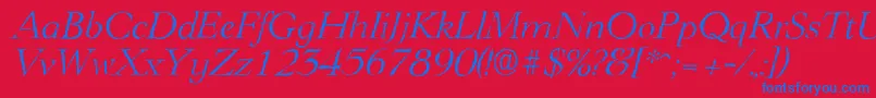 LingwoodantiqueLightItalic Font – Blue Fonts on Red Background