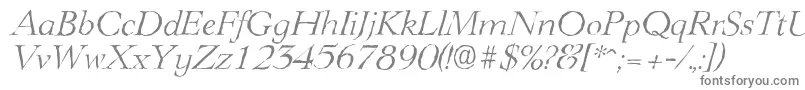 フォントLingwoodantiqueLightItalic – 白い背景に灰色の文字