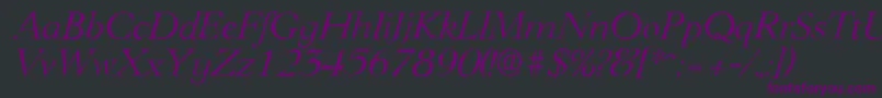 LingwoodantiqueLightItalic Font – Purple Fonts on Black Background