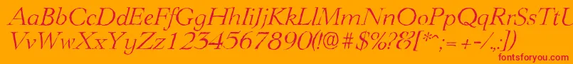 fuente LingwoodantiqueLightItalic – Fuentes Rojas Sobre Fondo Naranja
