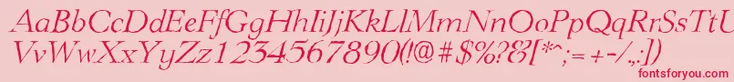 LingwoodantiqueLightItalic Font – Red Fonts on Pink Background