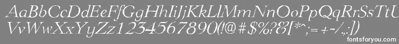 LingwoodantiqueLightItalic Font – White Fonts on Gray Background