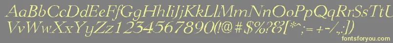 フォントLingwoodantiqueLightItalic – 黄色のフォント、灰色の背景