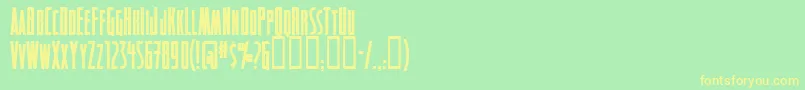 フォントDetectivesinc – 黄色の文字が緑の背景にあります