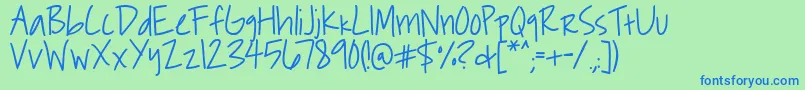 Roddybold Font – Blue Fonts on Green Background