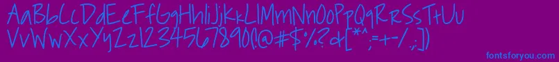 Roddybold Font – Blue Fonts on Purple Background