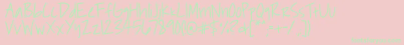 Roddybold Font – Green Fonts on Pink Background