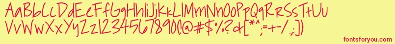 Roddybold Font – Red Fonts on Yellow Background