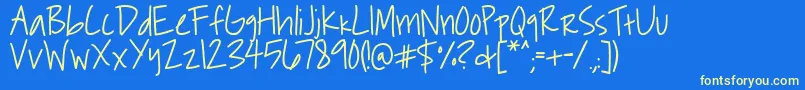 Roddybold Font – Yellow Fonts on Blue Background