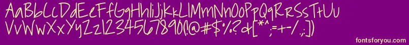 Roddybold-Schriftart – Gelbe Schriften auf violettem Hintergrund