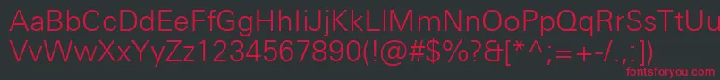 UniversNextProLight Font – Red Fonts on Black Background