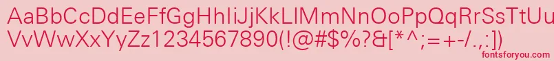 UniversNextProLight Font – Red Fonts on Pink Background