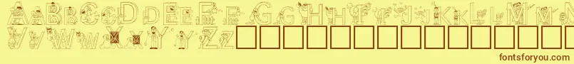 Шрифт SesameStreet – коричневые шрифты на жёлтом фоне