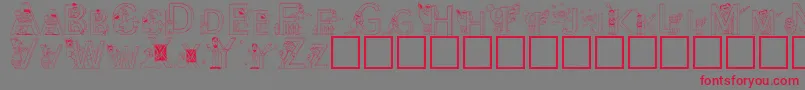 SesameStreet-Schriftart – Rote Schriften auf grauem Hintergrund