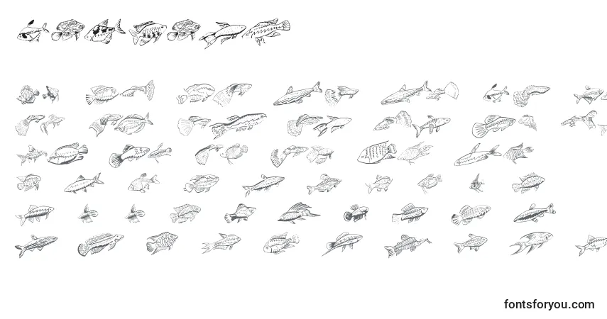 Czcionka Fishing – alfabet, cyfry, specjalne znaki