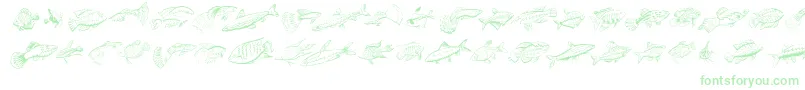 Fishing Font – Green Fonts on White Background