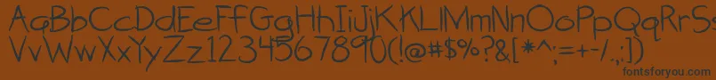 AttackOfTheCucumbers-Schriftart – Schwarze Schriften auf braunem Hintergrund