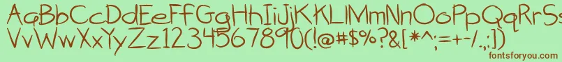 AttackOfTheCucumbers Font – Brown Fonts on Green Background