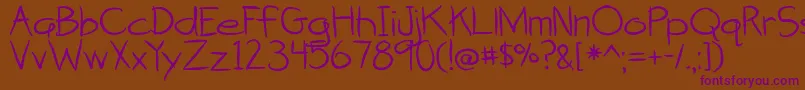 AttackOfTheCucumbers Font – Purple Fonts on Brown Background