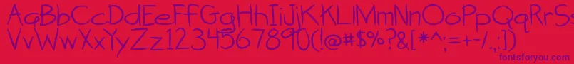 AttackOfTheCucumbers Font – Purple Fonts on Red Background