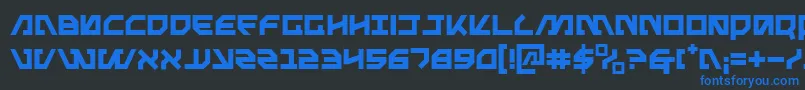 Metal-Schriftart – Blaue Schriften auf schwarzem Hintergrund