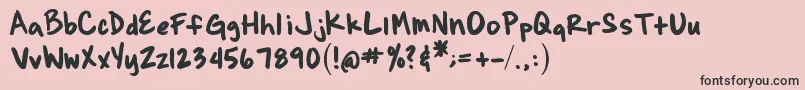 BrianneSHand Font – Black Fonts on Pink Background